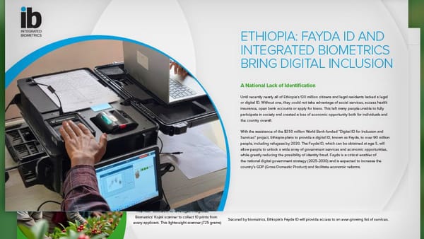 Cover of the Ethiopia Fayda ID case study featuring the Kojak scanner