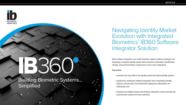 IB360 software integrator solution graphic